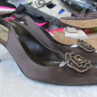 елегантни 39 - 40 дамски обувки Stuart Weitzman original от фин сатен , сандали, GOGOMOTO.BAZAR.BG®, снимка 12 - Сандали - 21822743