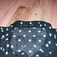 Нова дамска черна риза със звездички на Mango- размер -М-Л, снимка 5 - Ризи - 17644708