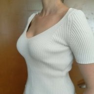 бяла елегантна и семпла дамска блуза, снимка 3 - Тениски - 10476209