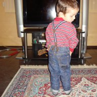 Детски дънки с тиранти - 2-3 години, снимка 2 - Детски панталони и дънки - 14697251