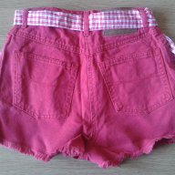 Дънкови къси панталони с колан (дамски, червени) - Оригинални, снимка 6 - Къси панталони и бермуди - 7834290