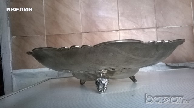 посребрена метална фруктиера, снимка 4 - Антикварни и старинни предмети - 18811875