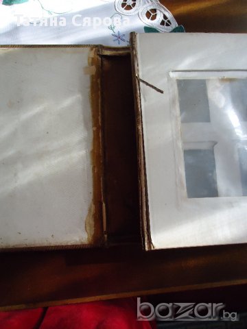 Старинен албум за снимки с кожени корици , снимка 4 - Антикварни и старинни предмети - 12306807