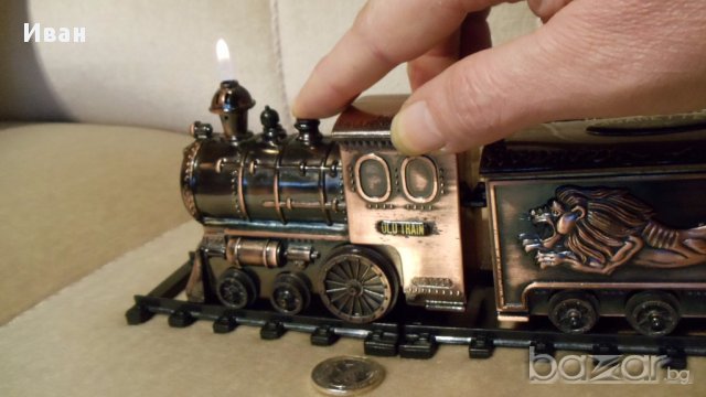 Влакче Old train с газова запалка, снимка 5 - Антикварни и старинни предмети - 17420327