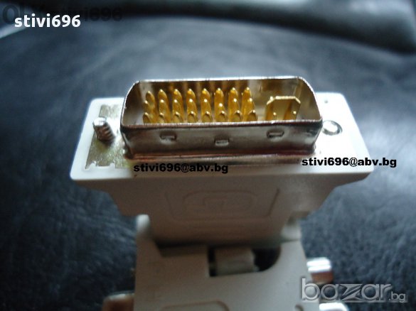 Адаптер Dvi-i 24 + 5-пинов към VGA Svga Женско Hd15, снимка 3 - Кабели и адаптери - 11149861
