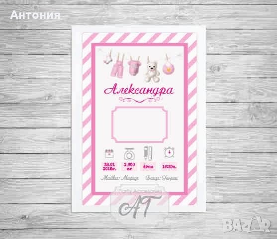Рамка с данни на бебе, снимка 6 - Други - 25481204