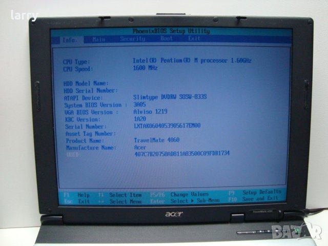 Лаптоп Acer TravelMate 4060 15.0", снимка 2 - Лаптопи за дома - 23516735