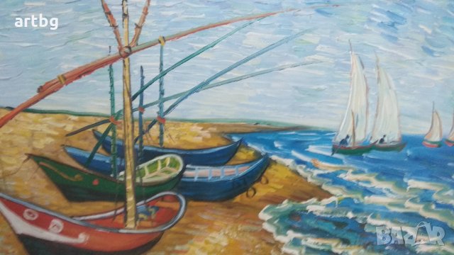 Автентична картина "Ван Гог - интерпретация", снимка 6 - Картини - 24805712