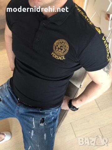 Мъжка тениска с яка Versace код 012