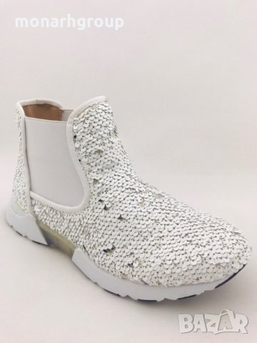 Дамски обувки Botineli White/silver, снимка 2 - Дамски боти - 25113658