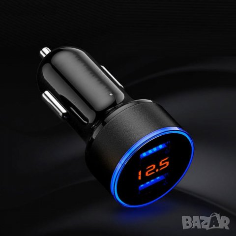 Двойно usb зарядно за кола с волтметър, снимка 6 - Аксесоари и консумативи - 23510762
