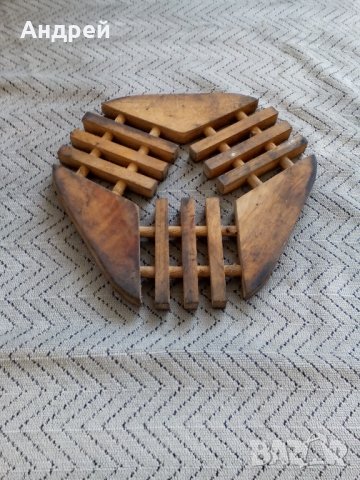 Стара дървена подложка, снимка 2 - Антикварни и старинни предмети - 23592858