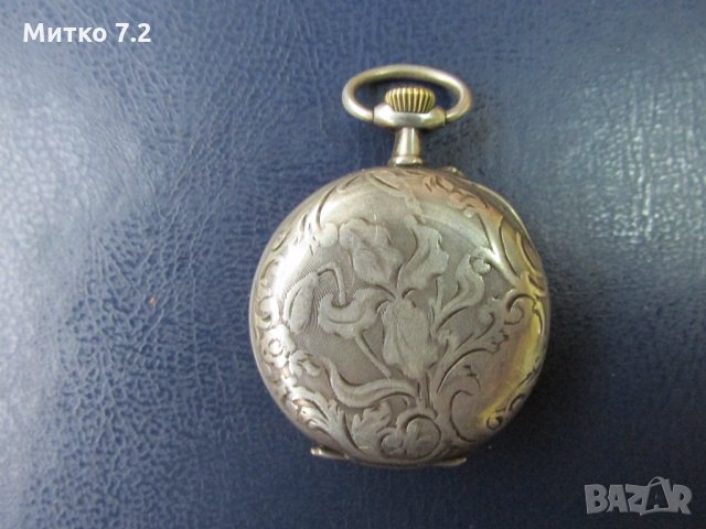 сребърен джобен часовник, снимка 5 - Антикварни и старинни предмети - 23508842