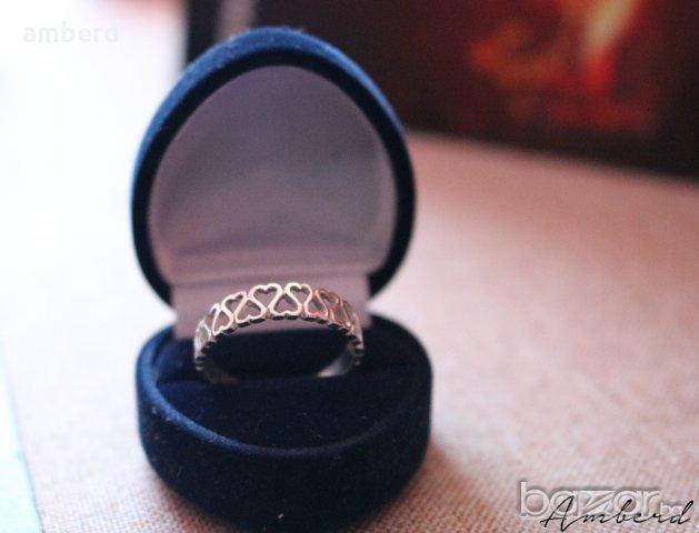 Изключително нежен сребърен пръстен R022, снимка 7 - Пръстени - 20276403