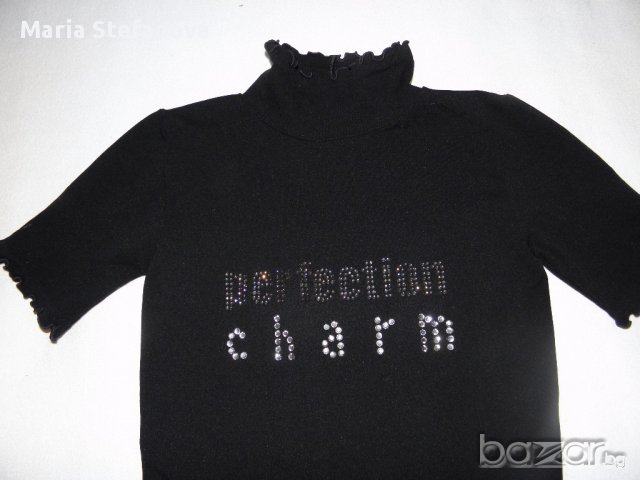 Черна блуза с камъчета, снимка 3 - Блузи с дълъг ръкав и пуловери - 17191108