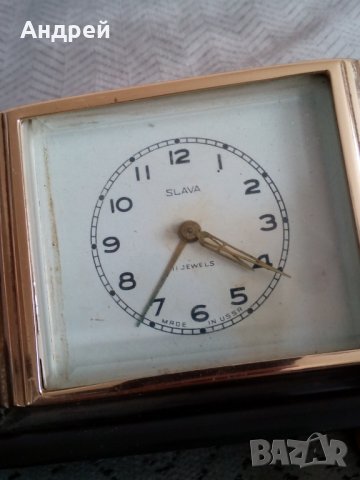Настолен часовник,будилник СЛАВА,SLAVA #3, снимка 6 - Антикварни и старинни предмети - 25542299