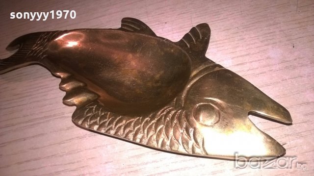риба-пепелник-мед/месинг-20х9см-внос швеицария, снимка 4 - Колекции - 19989437