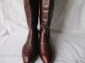 ЕСТЕСТВЕНА КОЖА италиански високи ботуши, цвят бордо, бохо стил, снимка 3