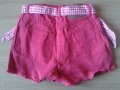 Дънкови къси панталони с колан (дамски, червени) - Оригинални, снимка 6