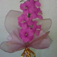 Цветя от хартия-гладиоли, снимка 7 - Изкуствени цветя - 24675921
