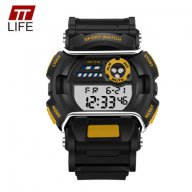 Sanda спортен часовник хронометър аларма спортни функции екстремен жълто, снимка 3 - Мъжки - 16555382