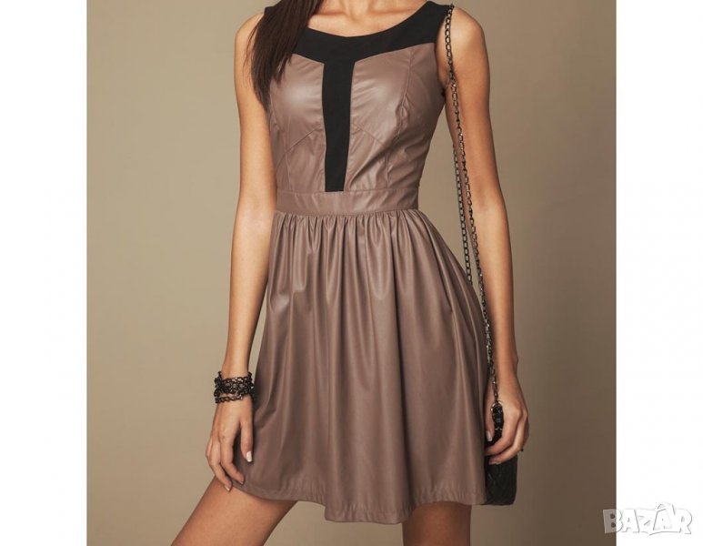 Кафява рокля, имитираща кожа марка Ambigante - XS/S, снимка 1