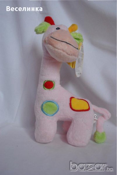 Бебешка или детска плюшена играчка  жираф на шарени петна-010, снимка 1