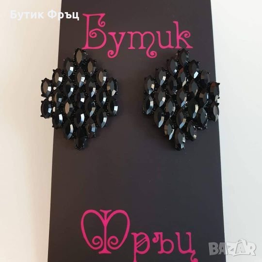 Обеци лора черни, снимка 1