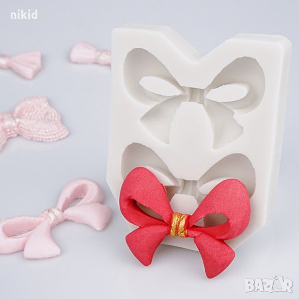 2 едри пандели панделки силиконов молд форма декорация украса фондан торта мъфини, снимка 1
