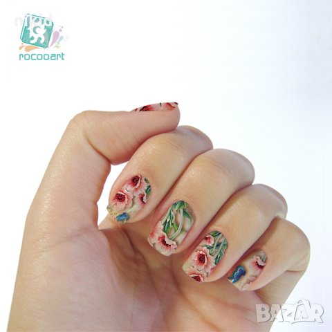 К5750 слайдер ваденки цветя 3D ефект водни стикери за нокти маникюр