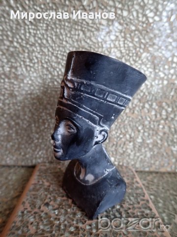 Черна каменна статуетка на Египетска Богиня от Кайро, снимка 3 - Декорация за дома - 21146758