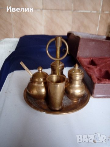 стар комплект бронзови прибори за подправки, снимка 2 - Антикварни и старинни предмети - 22065749