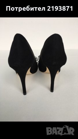 Елегантни черни велурени обувки Kurt Geiger номер 37 и номер 40, снимка 5 - Дамски обувки на ток - 24280076