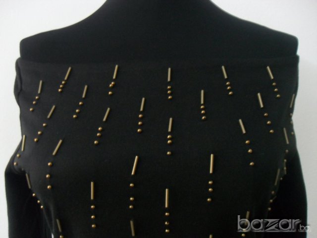 Черна рокля с интересни елементи размер С, снимка 3 - Рокли - 8805211