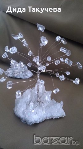 Кристални дръвчета изцяло от естествени камъни.Дървото на живота и любовта., снимка 14 - Декорация за дома - 19828944