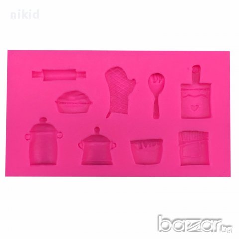  Домакински кухненски прибори съдове посуда силиконов молд форма за декорация торта фондан шоколад, снимка 3 - Форми - 16189527