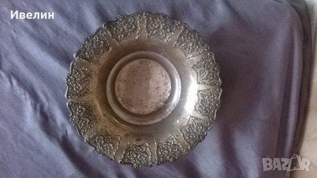 стара посребрена купа арт деко, снимка 3 - Антикварни и старинни предмети - 25789090