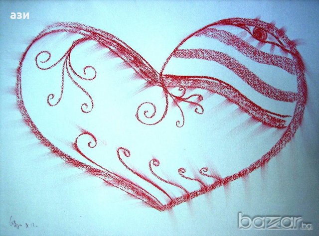 картини за любов с пастел, снимка 3 - Картини - 20653295