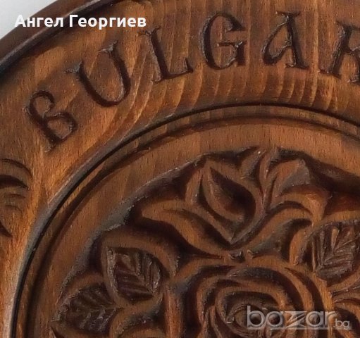 Чиния с дърворезба на роза и надпис България, снимка 4 - Декорация за дома - 20955464