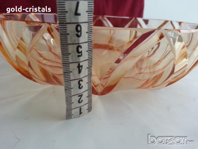 Ретро кристална купа цветен кристал, снимка 3 - Антикварни и старинни предмети - 20026577