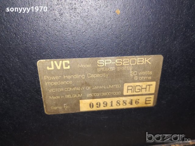 jvc sp-s20bk-made in belgium-2бр-27х20х17см-внос швеицария, снимка 13 - Ресийвъри, усилватели, смесителни пултове - 20833467