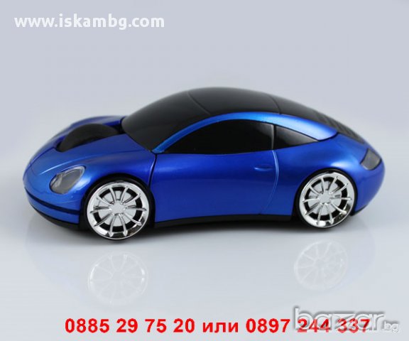 Мишка кола Порше - Синя, снимка 3 - Клавиатури и мишки - 12971835