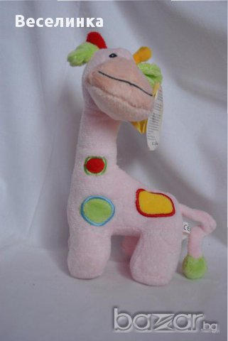 Бебешка или детска плюшена играчка  жираф на шарени петна-010