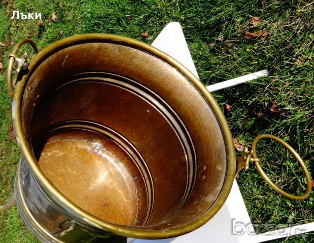Месингов котел,менче,кашпа 30 литра. , снимка 2 - Антикварни и старинни предмети - 20104828