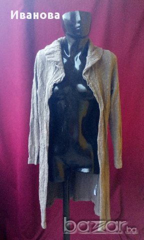 Дълга релефна жилетка - наметка М/Л, снимка 1