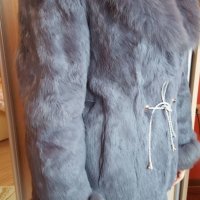 Красиво палто от сив заек, снимка 1 - Палта, манта - 19923546