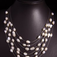 Колие 7реда бели естествени  перли , снимка 3 - Колиета, медальони, синджири - 6239268
