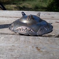 Старинна метална фруктиера с орнаменти, снимка 5 - Антикварни и старинни предмети - 19314879
