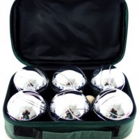 Комплект 6 топки за петанк от хромирана стомана нови