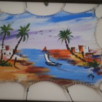  Автентична картина върху заешка кожа от Маракеш-Мароко, снимка 6 - Картини - 23969426